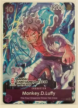 ONE PIECE CARD GAME MONKEY.D.LUFFY P-041 BANDAI CARD GAMES FEST 23-24 WORLD TOUR - Image 1