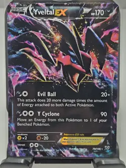 Pokemon TCG Yveltal EX Ultra Rare Holo Card 79/146 XY Base Set- LP - Image 1