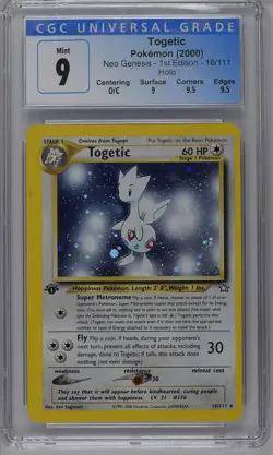 Togetic Pokemon 2000 Neo Genesis 1st Edition 16/111 Holo CGC 9 MINT - Image 1