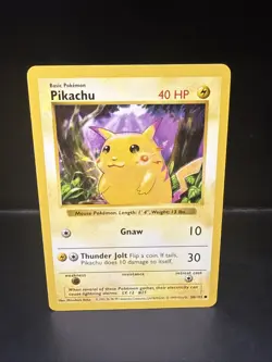 Pokemon TCG Pikachu 58/102 Base Set Shadowless Common Red Cheeks Vintage - Image 3