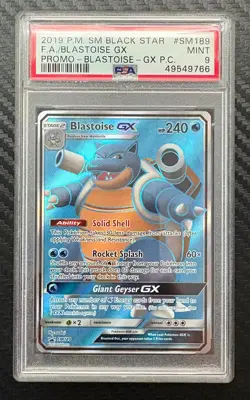 2019 Pokemon Black Star Promo #SM189 Blastoise GX PSA 9 - Image 1