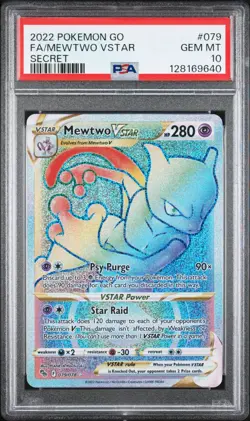 2022 Pokemon GO Mewtwo VSTAR Secret Rare 079/078 PSA 10 Gem Mint - Image 1