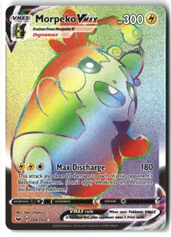 Morpeko VMAX ⭐ 204/202 Holo Rare Rainbow Sword & Shield 2020 Pokemon NM - Image 1