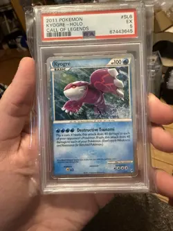 2011 POKEMON CALL OF LEGENDS KYOGRE #SL6 HOLO PSA 5 Excellent - Image 1