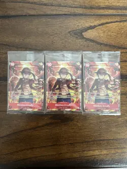 Set Of 3 Sealed Promo One Piece Card Treasure Booster Monkey.D.Luffy ST10-006 - Image 1