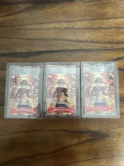 Set Of 3 Sealed Promo One Piece Card Treasure Booster Monkey.D.Luffy ST10-006 - Image 3