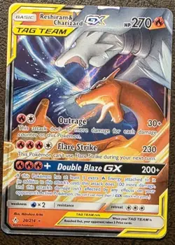Reshiram & Charizard GX 20/214 Unbroken Bonds Ultra Rare Holo Pokemon Card - Image 2