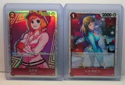 Nico Robin Full Art Holo OP05-010 UC + Koala SR OP05-006 ONE PIECE (2 CARD LOT) - Image 1