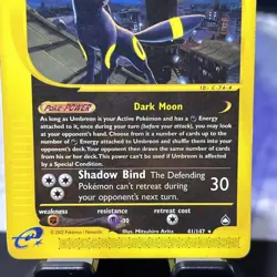 Pokemon TCG 2002 Umbreon Aquapolis 41/147 Non Holo Rare Card regular E-reader - Image 4