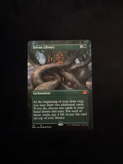 MTG English Sylvan Library (Borderless) NM Normal Dominaria Remastered - Image 1