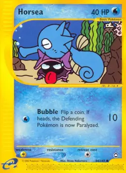 Horsea 84/147 Common Aquapolis Pokemon Card - Image 1