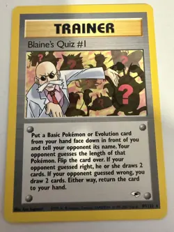 Pokemon Cards: Blaine's Quiz #1 Gym Heroes: 97/132 TCG 1999 WOTC Vintage - Image 1