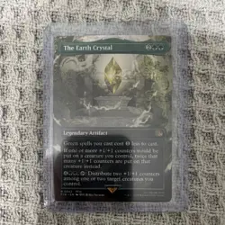Magic:The Gathering- The Earth Crystal Rare Green Legendary Artifact -Borderless - Image 1