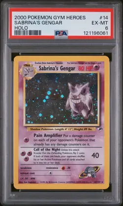 2000 POKEMON GYM HEROES HOLO #14 SABRINA'S GENGAR PSA 6 - Image 1