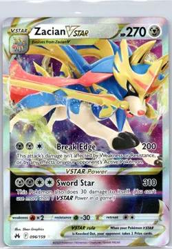 Zacian VSTAR 096/159 - Ultra Rare Holo - 2023 Pokemon TCG Crown Zenith - NM - Image 1