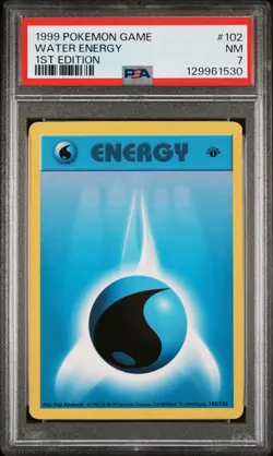 1999 Pokemon Base Basic 1st Edition Water Energy 102 PSA 7 NEAR MINT - Image 1
