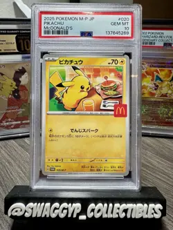 ◓Pikachu 020/M-P McDonald's 2025 - Pokemon Japanese Promo PSA Gem Mint 10◓ - Image 1