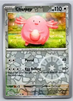 Pokemon TCG Scarlet & Violet Reverse Holo Chansey 144/198 Common - Image 1