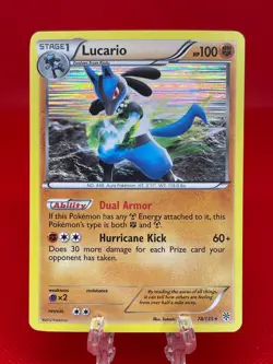 Pokemon TCG Lucario Black & White 78/135 Plasma Storm Holo Rare English 2012 LP - Image 1