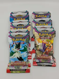 Pokemon TCG 10x Paldea Evolved Sleeved Booster Pack LOT! (x2 Full Pack Art Sets) - Image 3