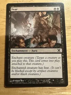 Magic The Gathering 10TH EDITION FEAR black card MTG - Image 1