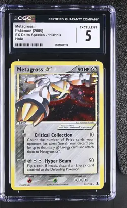 CGC 5 Metagross Gold Star 2005 EX Delta Species 113/113 Holo Pokemon Card - Image 1