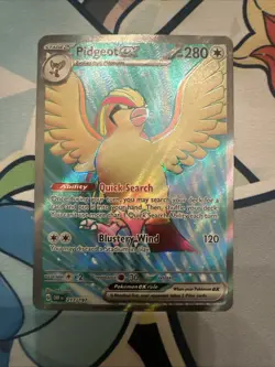Pidgeot EX 217/197 Ultra Rare Full Art Holo Obsidian Flames Near Mint NM Pokemon - Image 1