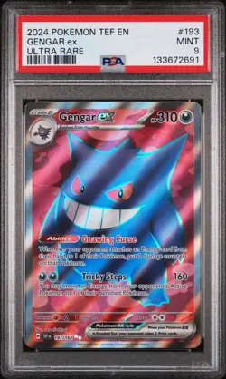2024 POKEMON TEF EN-TEMPORAL FORCES ULTRA RARE #193 GENGAR EX PSA 9 - Image 1