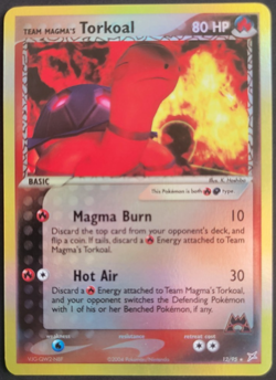 Team Magma's Torkoal Pokemon TCG Team Magma vs Team Aqua 12/95 Reverse Holo LP - Image 1
