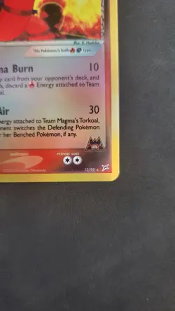 Team Magma's Torkoal Pokemon TCG Team Magma vs Team Aqua 12/95 Reverse Holo LP - Image 4