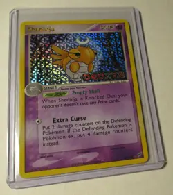 Pokemon TCG EX Deoxys Shedinja 14/107 Stamped Reverse Holo Card 2005 Played - Image 1
