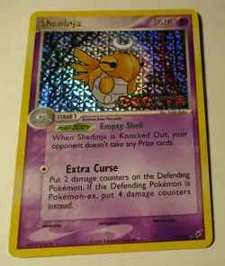 Pokemon TCG EX Deoxys Shedinja 14/107 Stamped Reverse Holo Card 2005 Played - Image 2