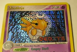 Pokemon TCG EX Deoxys Shedinja 14/107 Stamped Reverse Holo Card 2005 Played - Image 4