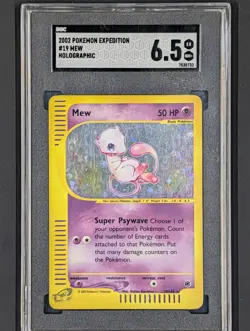 2002 POKEMON EXPEDITION #19 MEW SGC 6.5 PSA 6-7 EX NM+ - Image 1
