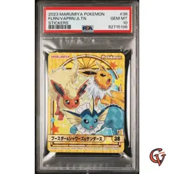 PSA10 2023 Marumiya Pokemon Sticker Flareon Vaporeon Jolteon No.38 Card Prizm - Image 1