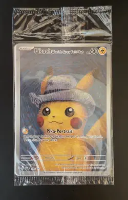 PIKACHU VAN GOGH WITH GREY FELT HAT SVP EN 085 PROMO POKEMON CARD-SEALED - Image 1