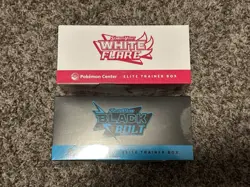 Pokemon Center Black Bolt + White Flare ETBs SEALED (SET OF 2) In Hand - Image 3