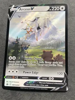 Pokemon TCG Arceus v SWSH204 Sword & Shield Promo Card in Near Mint Condition - Image 2