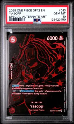 2025 ONE PIECE OP 12 EN YASOPP SPECIAL ALTERNATE ART CARD # 013 PSA 10 - Image 1