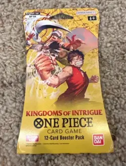 One Piece KINGDOMS OF INTRIGUE English Sleeved Booster OP-04 Sealed 12-Card Pack - Image 1