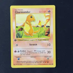 Charmander 46/102 1st Edition Shadowless Base Set Vintage 1999 WOTC Pokemon Card - Image 1