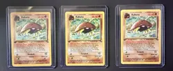 3x 1st Edition Fossil Kabuto Pokemon Cards NM-/LP Vintage WOTC Lot - Image 1