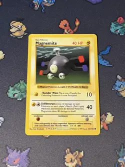 Pokemon Cards Magnemite 53/102 Base Set SHADOWLESS WOTC - (LP) - Image 1