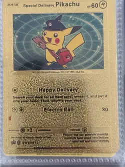 Special Delivery Pikachu SWSH074 SWSH: Sword & Shield Promo Cards Holo FM Gold - Image 1