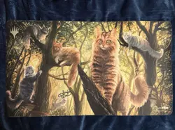 Alayna Danner Signed Playmat Forest Cats MTG - Image 1