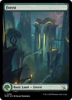 Forest 290 - REGULAR Full Art - NM - March of the Machine MTG - Image 1