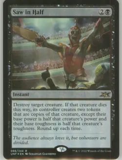Saw in Half 88 Foil Near Mint Regular Border Unfinity MTG - Image 1