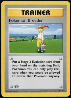 Pokemon Breeder [1st Edition] #76 Base Set Pokemon Card - Image 1
