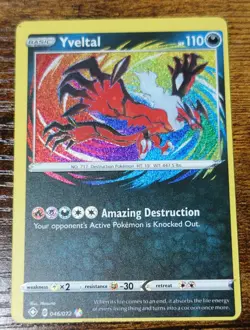 Yveltal 046/072 Miscut Error Misprint Amazing Rare Shining Fates Pokemon Card NM - Image 1