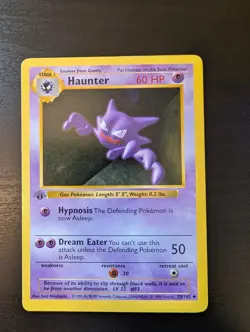 Base Set Pokemon TCG Haunter - 1st Edition Shadowless - Image 1